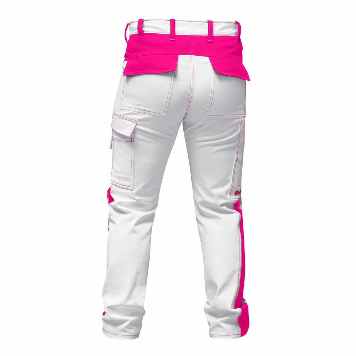 Arbeitshose-Stretch-für-Damen-Weiß-Malerhose-komplett-mit-Kniepolstertaschen