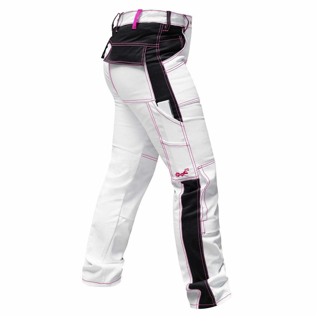 Arbeitshose Stretch Für Damen Weiß Malerhose Komplett Mit Kniepolstertaschen