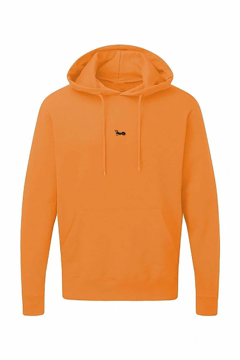 Herren Hoodie Kapuzenpullover mit Bauchtasche Sweatshirt Pullover Sweatjacke Langarm Bright Orange