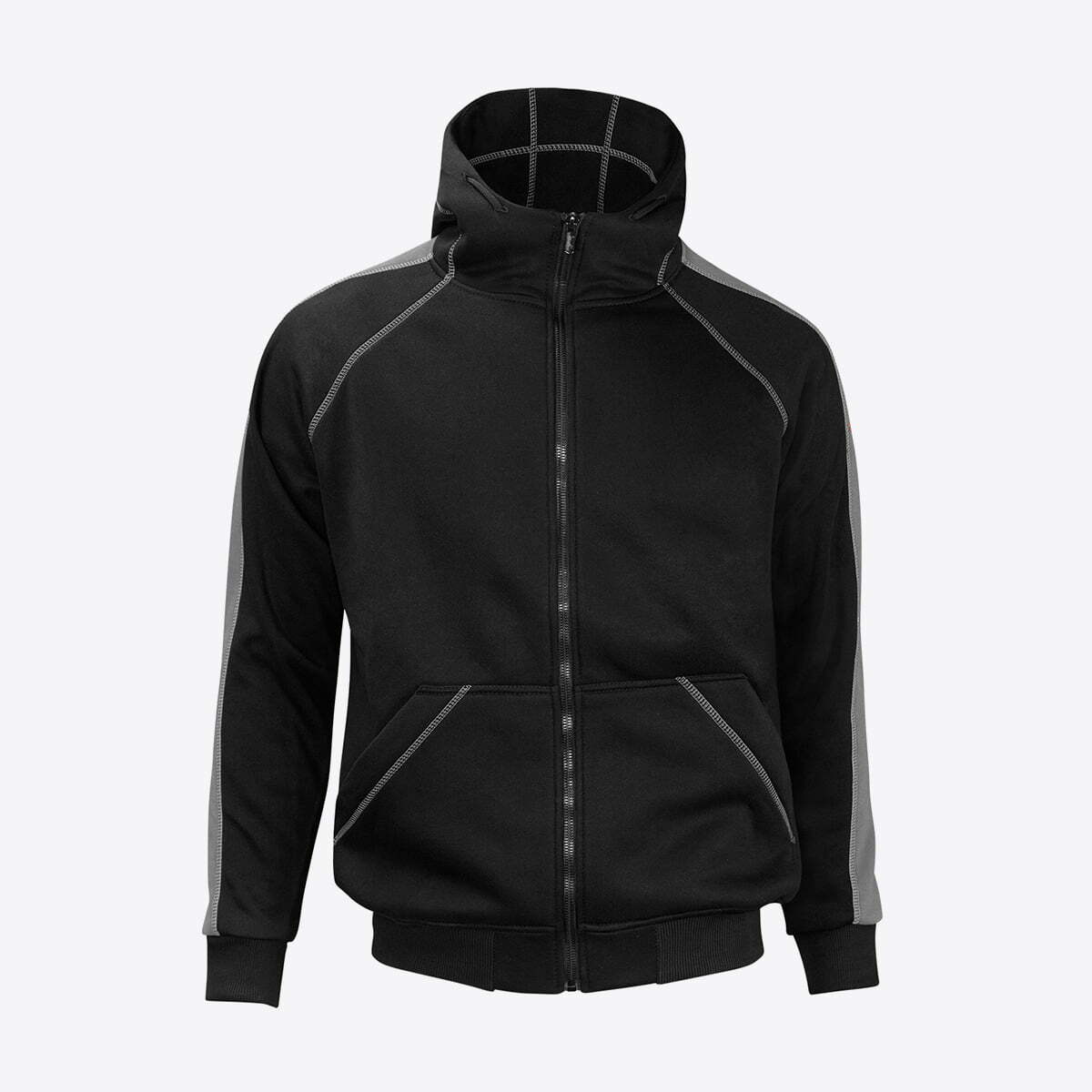 schwarz-grau-Sweatshirt-Herren-Hoodie-Kapuzenjacke-Pullover